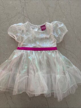 Barbie Iridescent White Dress with Hot Pink Sash